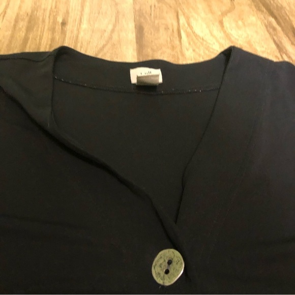 J Jill Single Button Closure Black Pullover Top Shirt Womens Size XL 3/4 Sleeve - Picture 3 of 7